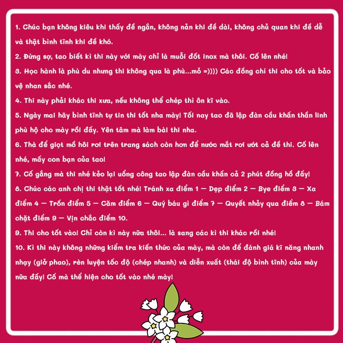 Bài thơ chúc thi tốt hay và ý nghĩa 2025