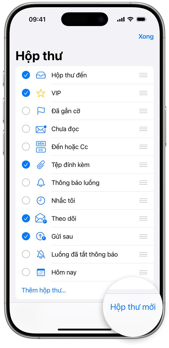 Sử dụng hộp thư để sắp xếp email trên iPhone hoặc iPad